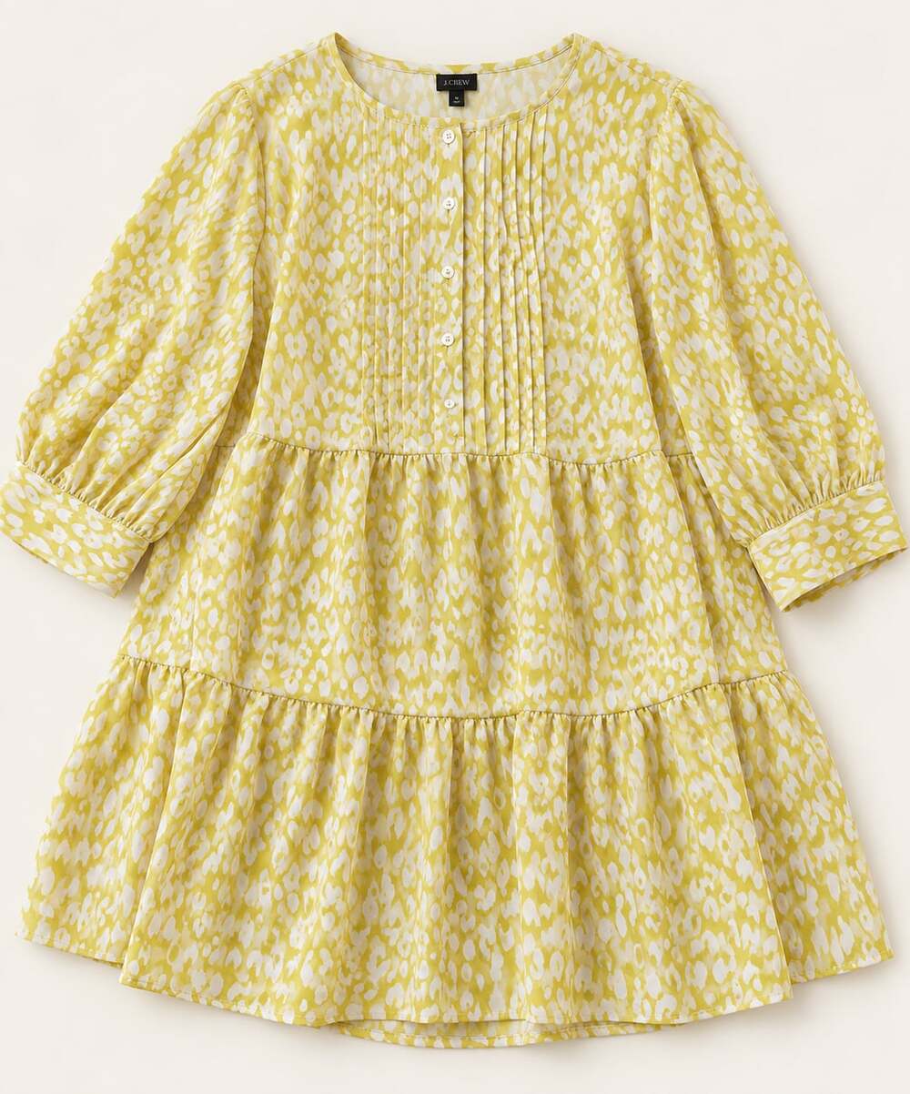 Who What Wear Dress Size XL Yellow Tiered Smock (L1)